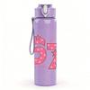 1PC Pink Number 67 Decor Pattern 750ml Color Plastic Sports Water Bottle Leakproof Flip Straw Lid Suitable for Sports Office Home Use