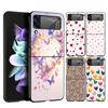 Чехол-сердечко для телефона Samsung Galaxy Z Flip 3 4 5 6 7 Жесткий Черный Складной ПК Для Samsung Z Flip3 Flip4 Flip5 Чехол