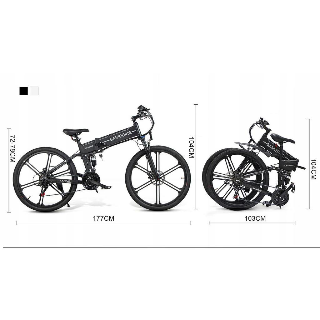 SAMEBIKE Electric Mountains Bike,500W Brushless Motor with Shimano 21 Speed,Folding E-Bike,