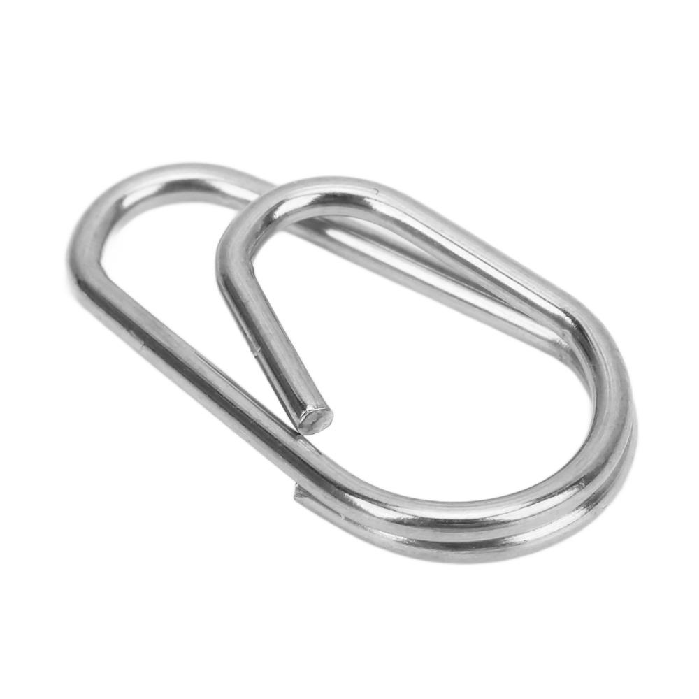 100PCS Stainless Steel Fishing Lure Connectors Lightweight Fishing Split Rings  Saltwater Fishing