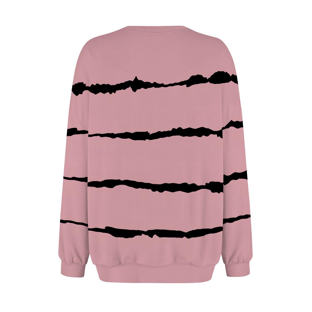 Женский повседневный пуловер с принтом, рубашка с длинным рукавом, толстовка большого размера