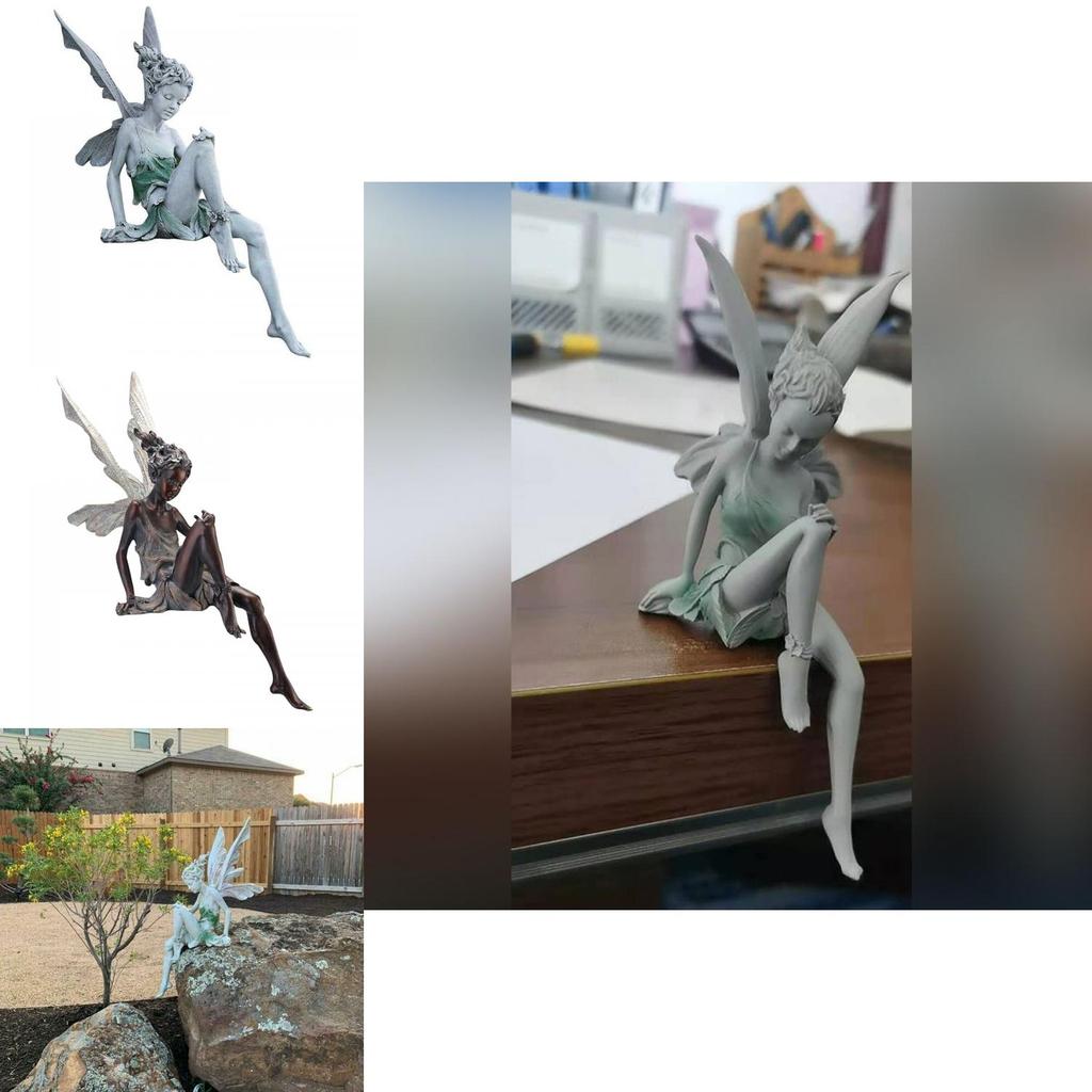 Очаровательная статуэтка сидящей феи в стиле Тюдоров и Турека, уличное украшение для декора сада