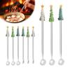 Transparent Spiral Texture Stirring Rod Glass Stick/Spoon, Handmade Christmas Tree Topper Decor, Heat Resistant Elegant Cocktail Mixing Tool