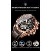 POEDAGAR Tourbillon Automatic Mechanical Wristwatch Waterproof Luminous Date Week Leather Men Watch Luxury Fashion Watches