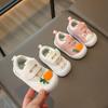2024 Детская повседневная обувь для девочек Осень Новая мода Корейский стиль Милый кролик Нескользящая Обувь для обучения ходьбе Воздухопроницаемая сетчатая обувь