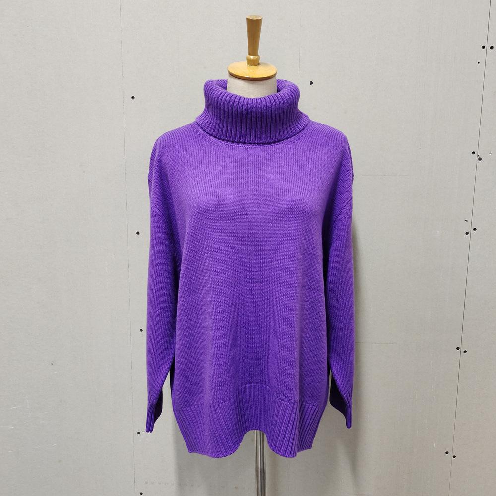 Women's Oversize Sweater Turtleneck Vintage Pullover Jumper Women Winter Thick Warm Knitted Sweater Soft for Women