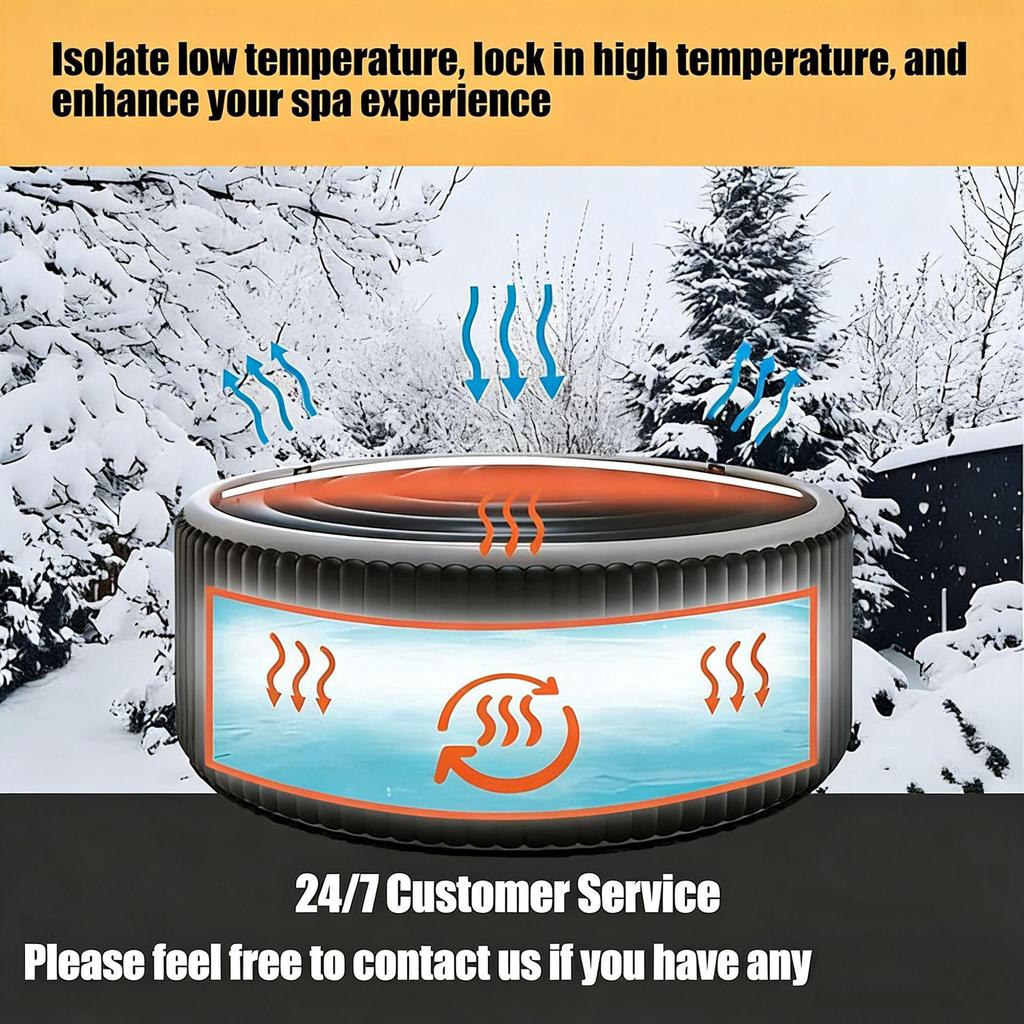 Круглая крышка для уличного бассейна - ПВХ утолщенная, пылезащитная, теплосберегающая крышка для ванны