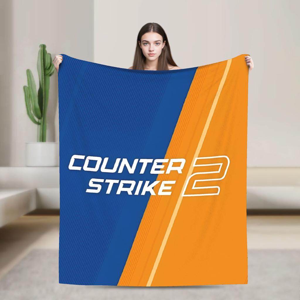 Counter Strike CS Go Fashion Blanket Shootting Game Art Plush Awesome Soft Throw Fashion Blanket for Home Textile Decor Outdoor