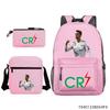 Luo Qixing Three-Piece Schoolbag, Male And Female Students Leisure Bag, Printed Large-Capacity Outdoor Backpack