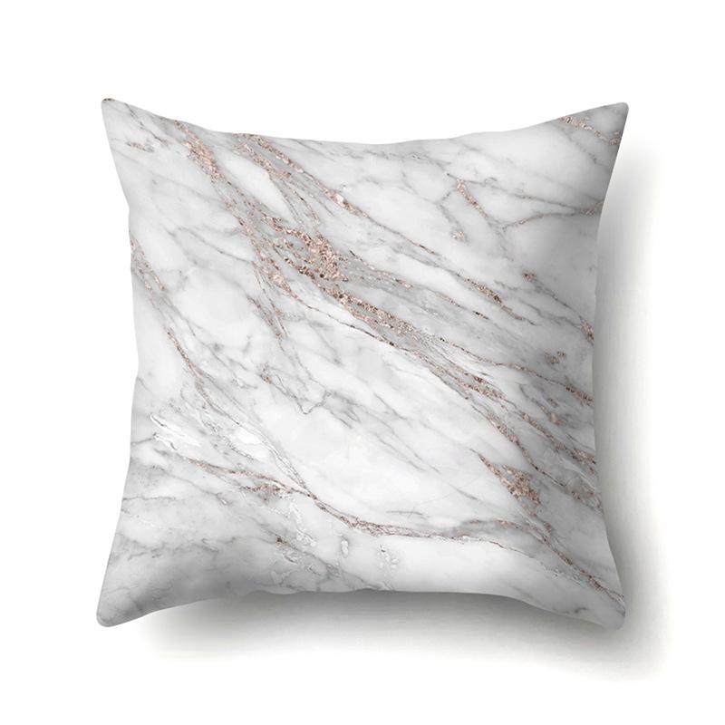 Nordic Ins Marble Polyester Pillowcase Car Decoration Home Printed Waist Cushion Pillowcase