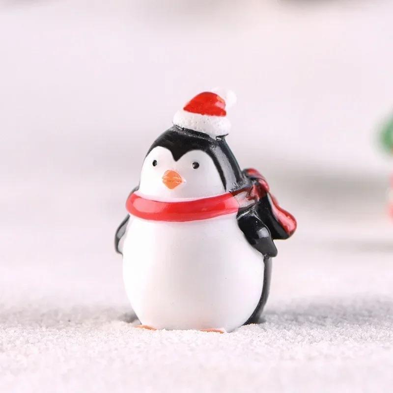 4Pcs Mini Resin Penguin Christmas Penguin Home Garden Decoration Miniature World Landscape Bonsai Ornament Decor Accessories