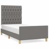 vidaXL Bettgestell ohne Matratze Dunkelgrau 100x200 cm Stoff