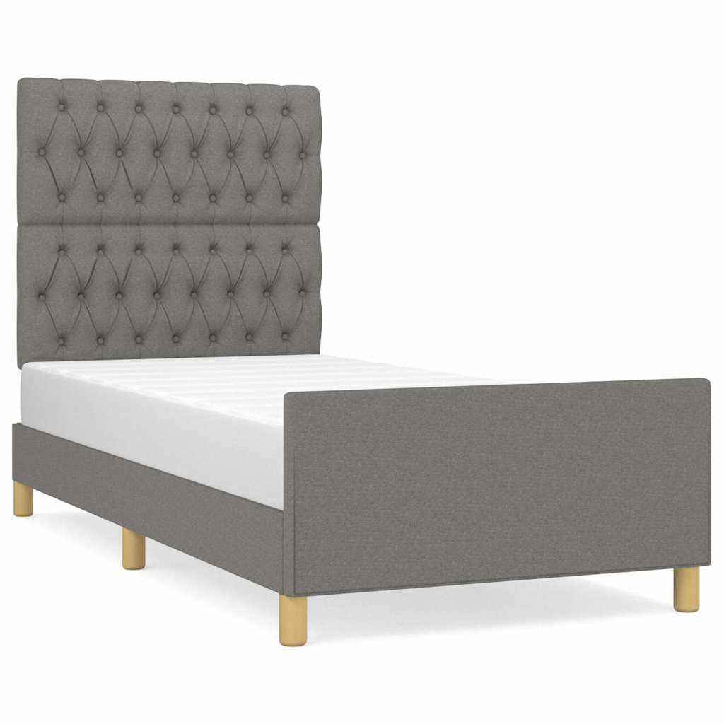vidaXL Bettgestell ohne Matratze Dunkelgrau 100x200 cm Stoff