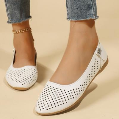 Мода Женская Мода Одинарная Обувь Мода Круглый Носок Мелкий Вырез Дышащие Нескользящие Износостойкие Балетки