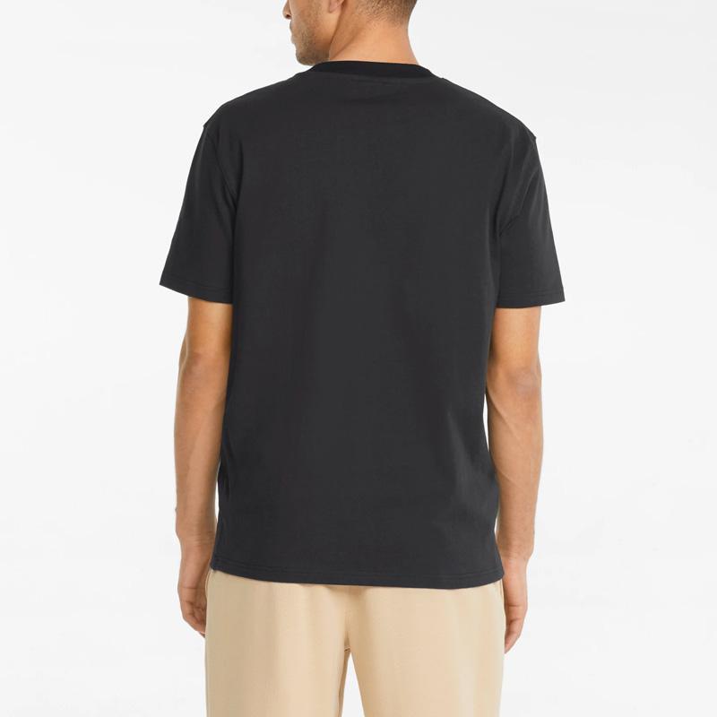 Puma X AMI Paris Embroidered Heart Casual Crew Neck Short Sleeve T-Shirt Men Tops Black 534070-01