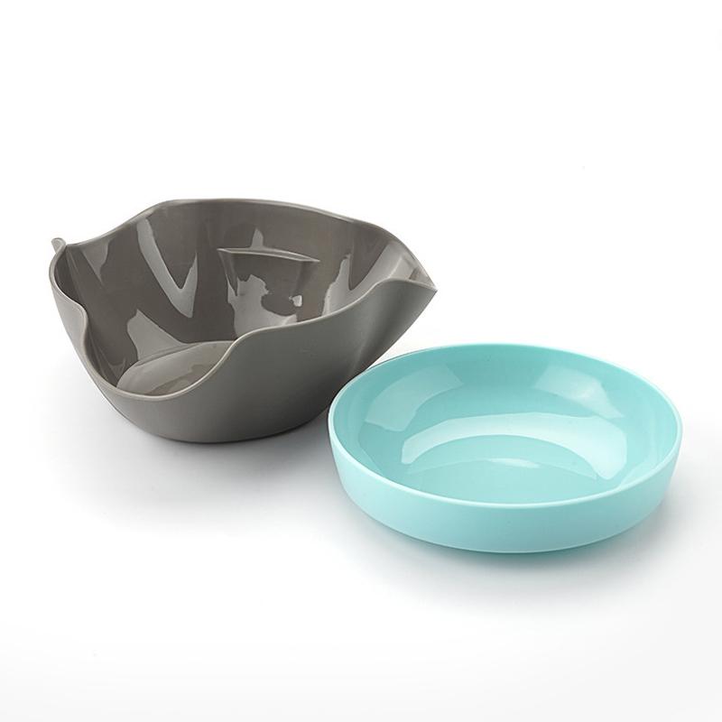 1Pieces Snack Bowls Double Layer Popcorn Bowl With Storage Pistachios Bowl With Storage Round Snacks Dish Outdoor Tableware