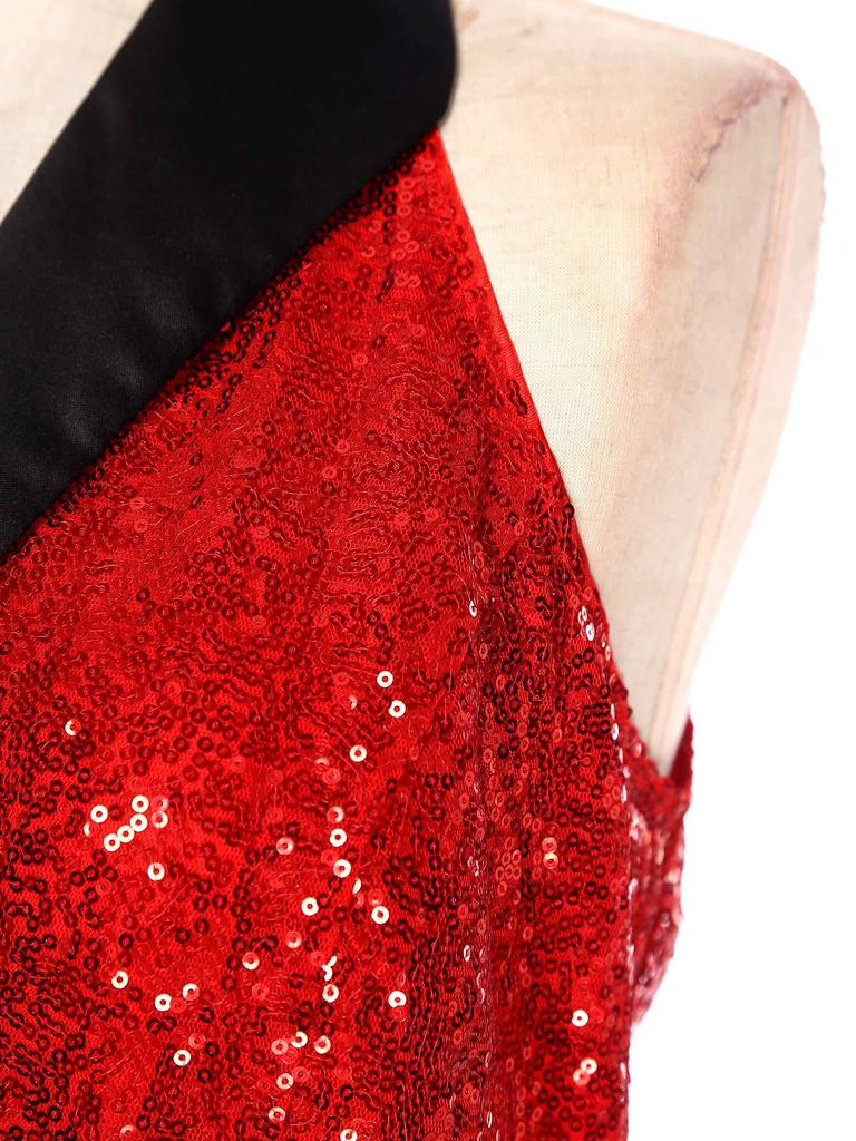 Женские жилеты V-образный вырез Без рукавов Жилет Блестящие Пайеточные Костюмы Жилеты Клубная одежда Рейв Музыкальный Фестиваль Джаз Танцевальная Вечеринка Нарядные Топы