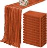 10PCS Terracotta Semi-Sheer Table Runner Gauze Cheesecloth Table Setting Dining Wedding Reception Events Christmas Fall Decor