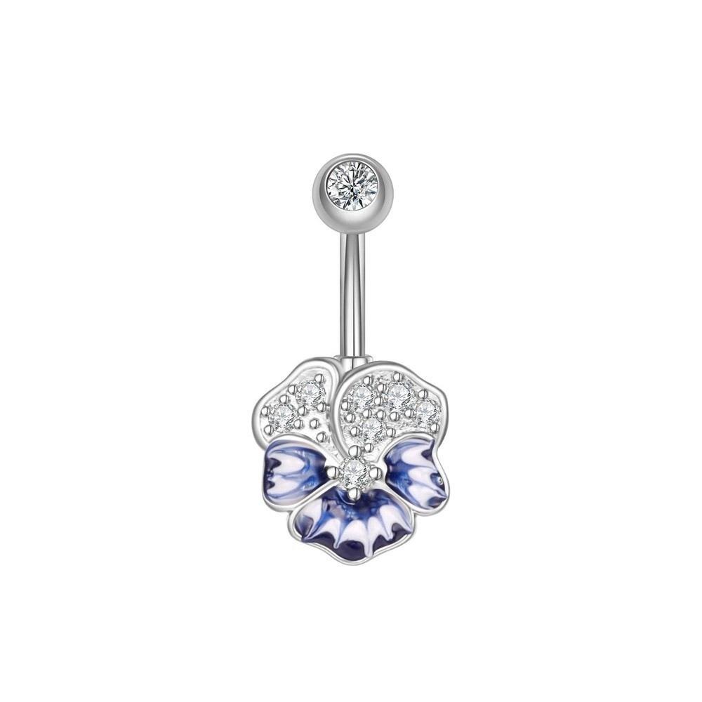 Sunflower Zircon Navel Ring Butterfly Heart Belly Button Ring Vintage Body Piercing Jewelry Girl