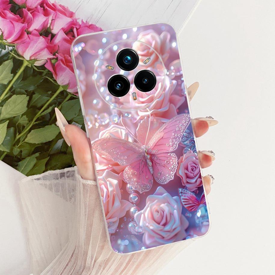 Чехол для Realme 14 Pro Plus RMX5051 Новый Стильный Цветочный Мягкий Силиконовый Защитный Чехол для Realme 14 Pro 5G RMX5056 14Pro+ Fundas