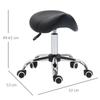 Cosmetic Stool 360 degrees Rotate Height Adjustable Salon Massage Spa Chair Hydraulic Rolling Faux Leather Saddle Stool Mobility, Black