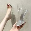 Fashion 2025 Women 11.5cm High Heels 1cm Platform Sandals Lady Clear Heels Gladiator Strappy Non-slip Sandles Transparent Summer Shoes