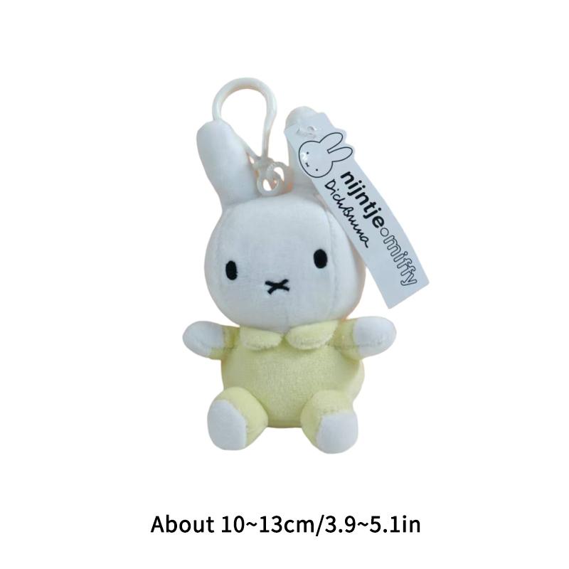 Miffys Rabbit Keychain Cute Cartoon Bunny Keyring Small Animal Doll Girls Backpack Pendant Car Key Holder Womens Bag Accessories