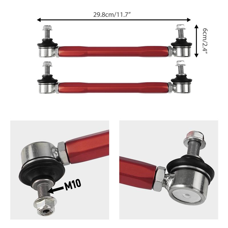 BEVINSEE Adjustable Front Sway Bar End Link Kit for BMW E90 E87 E92 E93 E91 E82,Z4 E89,X1 E84, Replace 31356765933, 31356765934