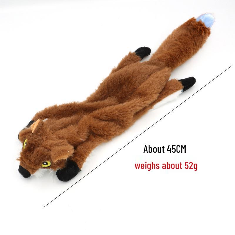Plush Leather Squirrel Dog Toy with Sound for Teething and Self-Play