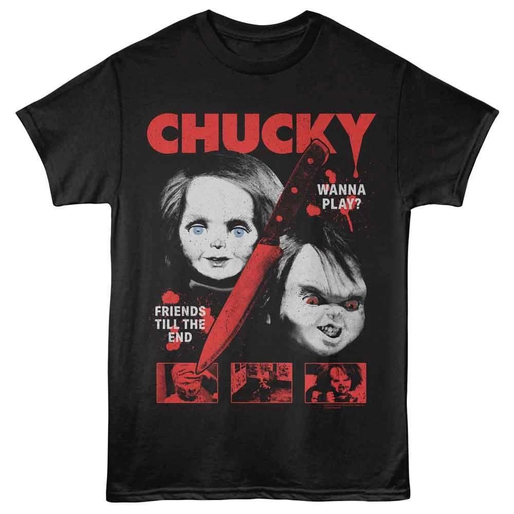 Chucky - Knife Split - Front Print Short Sleeve Solid Children's T-shirt - Black