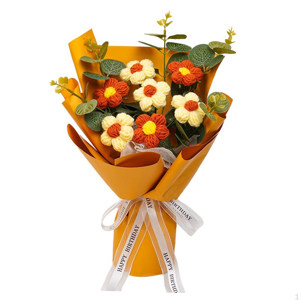 Вязаный крючком букет цветов уже сделан вручную. Подарок на День матери. Вязаные цветы оптом.