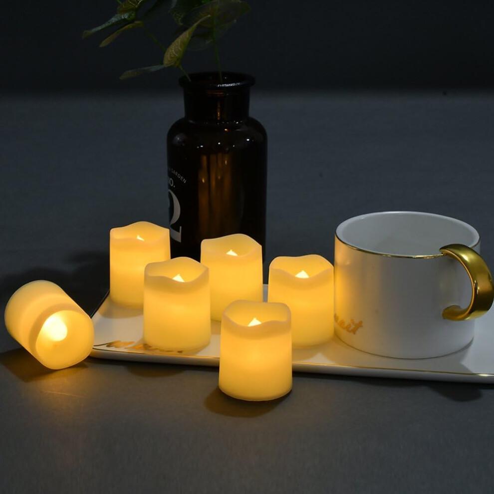 24 Pack Flameless Votive Candles,Flameless Flickering Electric Fake Candle, Battery Operated LED Tea Lights