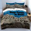 Deep Purple In Rock Print Bedding Duvet Cover Set Duvet Cover Pillowcases  (1*Duvet Cover 2*Pillowcases, without duvet insert)