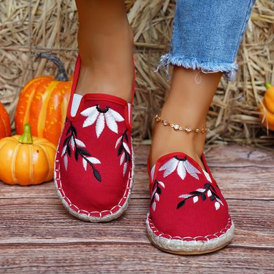 Большие размеры льняные туфли для рыбалки женские 2025 новые парусиновые туфли с мягкой подошвой одна педаль старые пекинские повседневные тканевые туфли