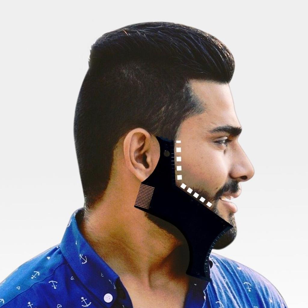 Серия для ухода за бородой для мужчин Расческа для укладки бороды Линейка для подравнивания Инструмент для укладки бороды