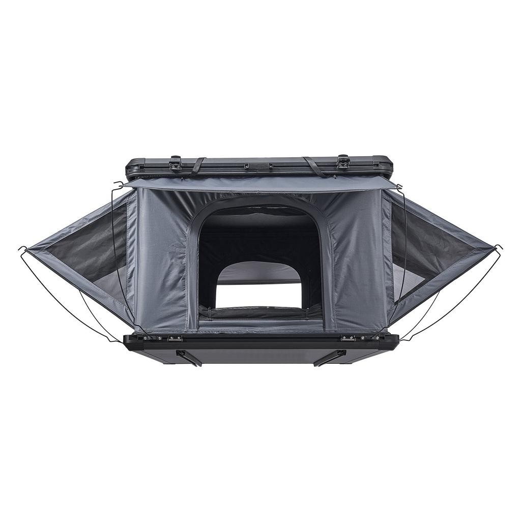 VEVOR Rooftop Tent Hard Shell, 2-3 Person Aluminum Roof Top Tent Hardshell with Tri-Color LED Light, Thick Mattress & 2 Windows