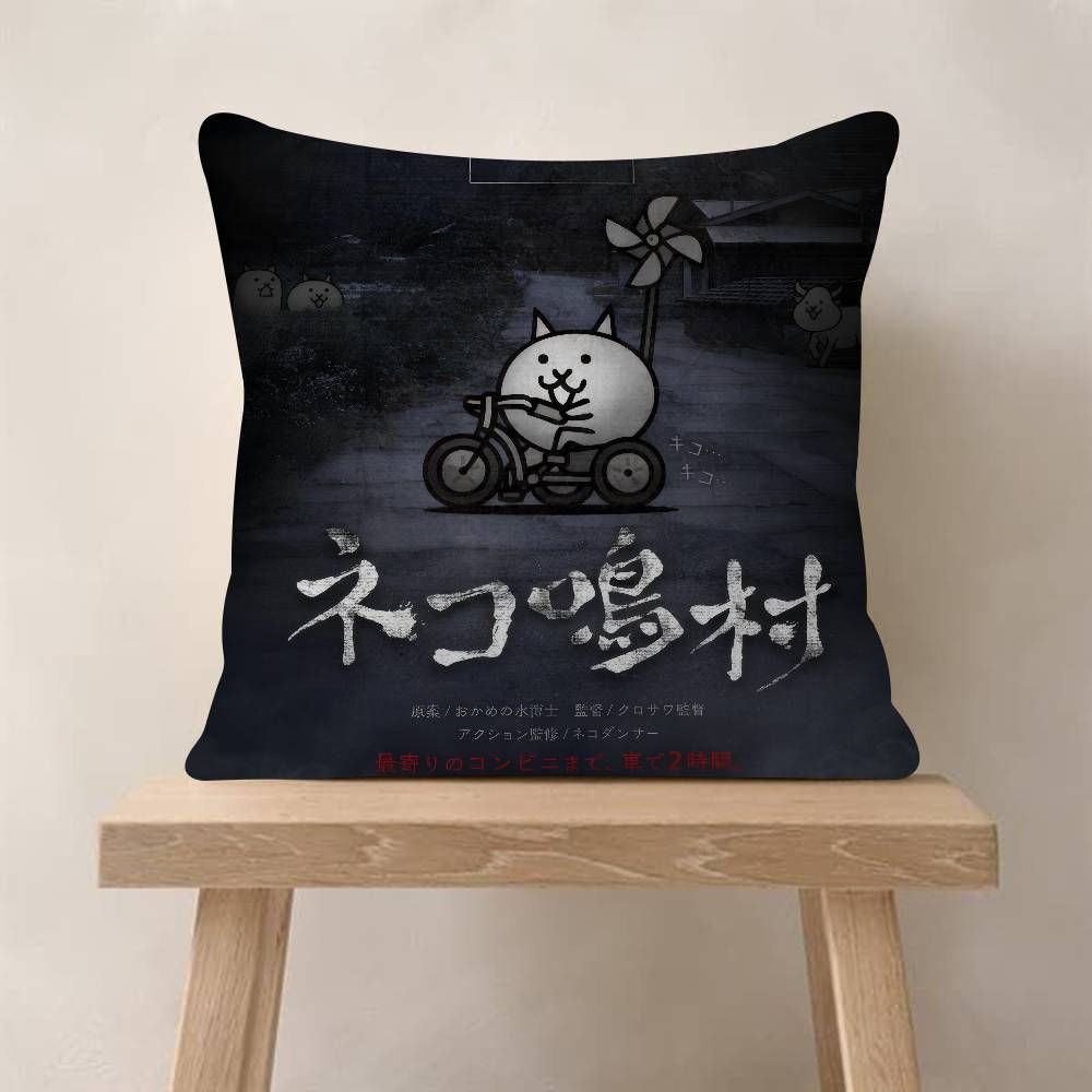 Game BBattle Cats Anime Cushion Cover Car Throw Pillow Case For Sofa Car Christmas Gift 40x40cm 45x45cm