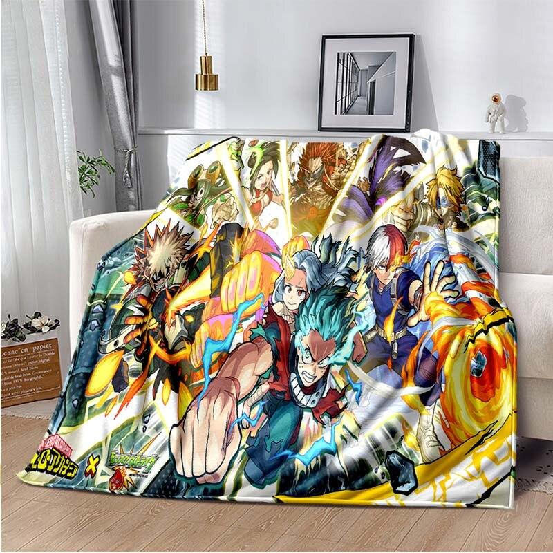 Флисовое одеяло с принтом «Мой герой Академии» для кроватей, походов, пикника, толстое одеяло, модное флисовое покрывало, одеяло