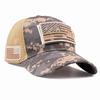 Men’s Tactical Camouflage Velcro Baseball Cap with UV Protection – American Flag Design