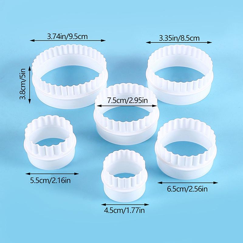 6 шт./набор белых волнистых круглых двухсторонних формочек для печенья для кухонных принадлежностей для выпечки кондитерских изделий конфет шоколадных инструментов для домашней выпечки