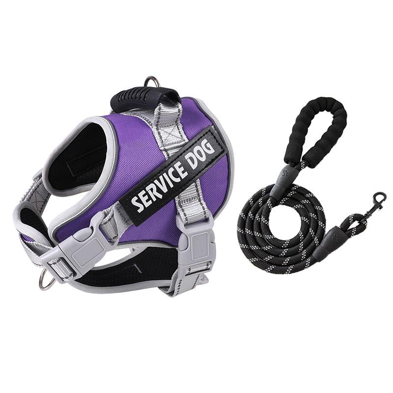 No Pull Dog Vest Harness Service Dog Chest Collars Puppy Accessories Tactical Train Medium Small Leash Set For All Breeds Dogs