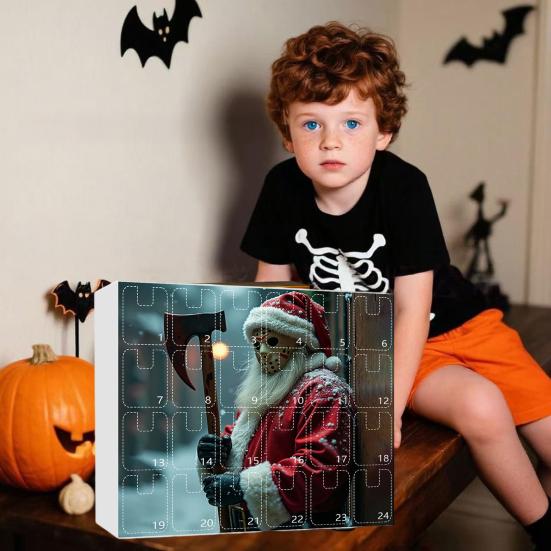 Хэллоуин Адвент-календарь 2025 24-дневный календарь обратного отсчета с коллекционными акриловыми подвесками Тема ужасов Обратный отсчет