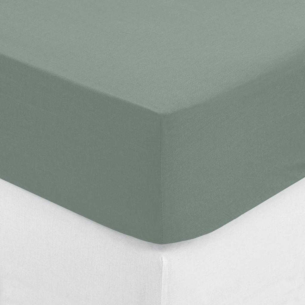 FITTED SHEET 140x190cm, overlap 30cm, COTTON, green