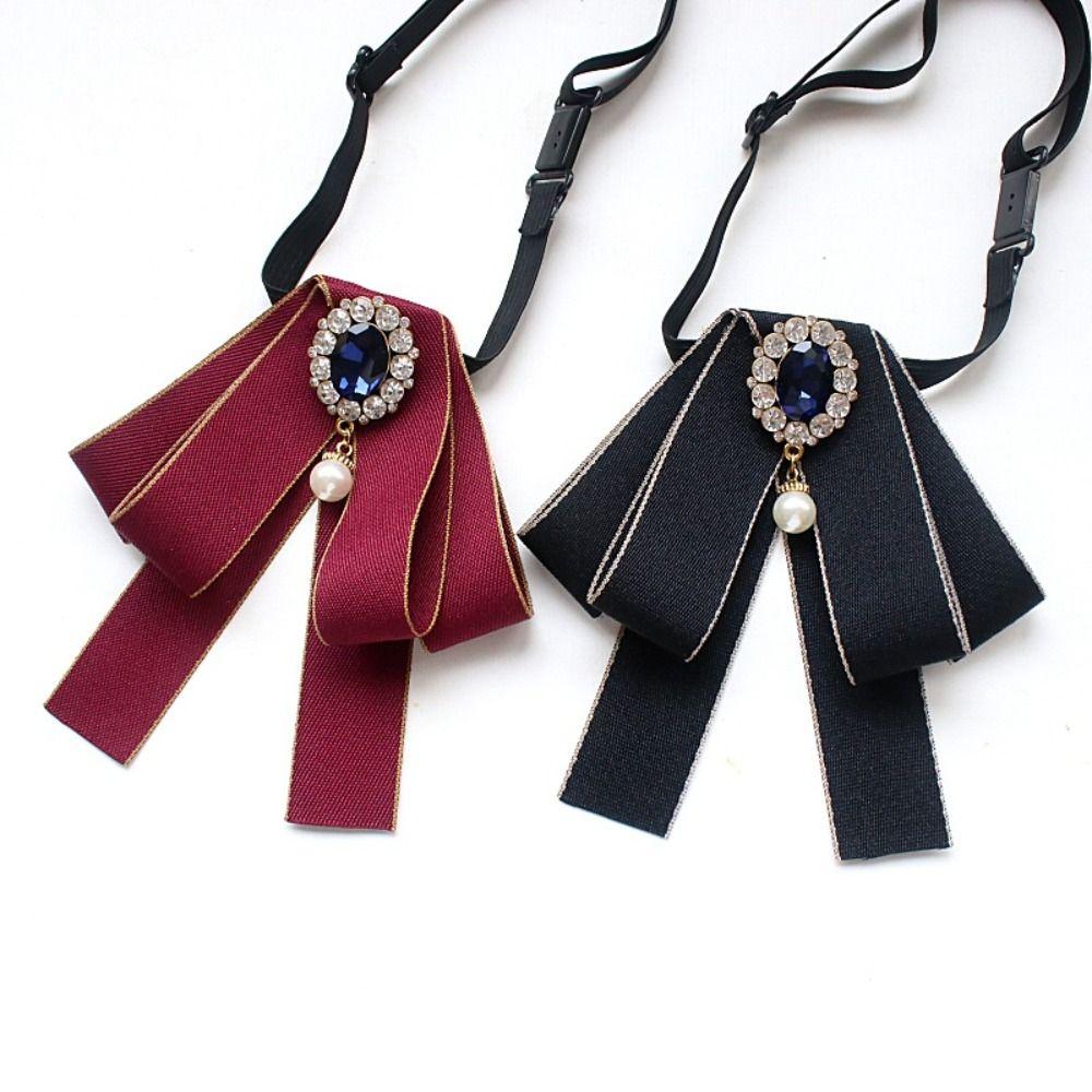 Adjustable Collar Flower Polyester College Ribbon Bowtie New Necktie Women