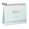 Desktop Memo Pad 2027 Desk Calendar, Standing Flip Minimalist Gold Foil Cover Daily Agenda Monthly Planner, Thick Paper for Note Taking, Office