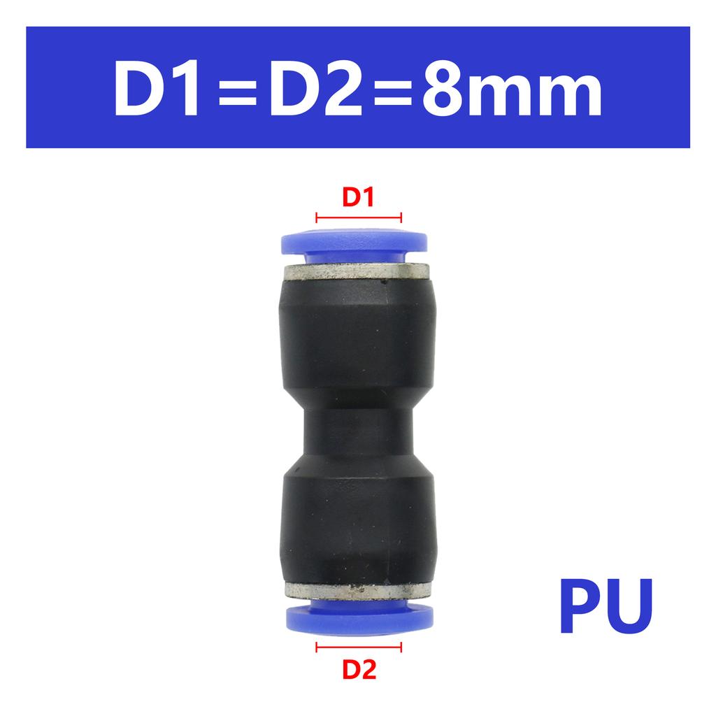 Pneumatic Fittings Fitting Plastic Connector PU PG 4mm 6mm to 8mm 10mm Air water Hose Tube Push in Straight Gas Quick Connectors