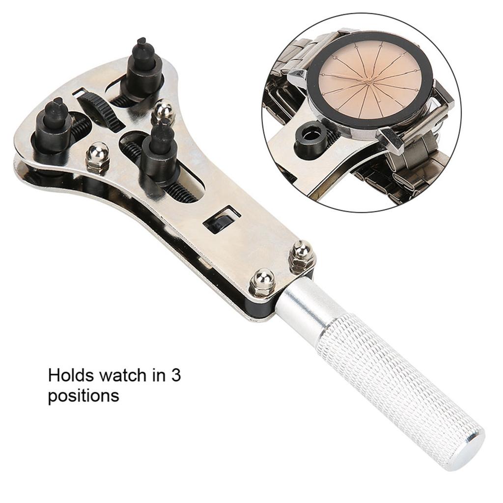Alloy Steel Adjustable Screw Watch Back Case Opener Cover Remover Repair Tool Set