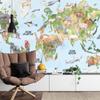 Photomural Watercolor World Map Self-Adhesive Mural 152.5x104