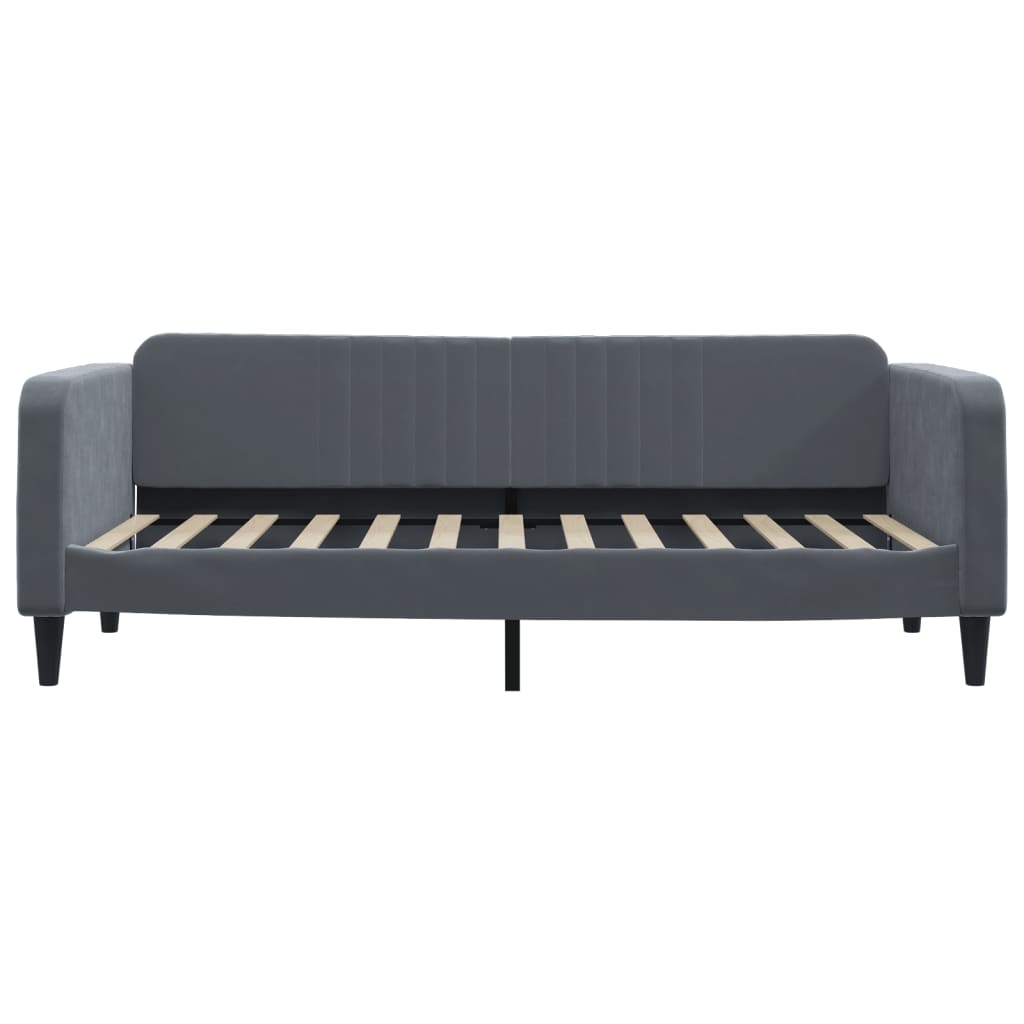 Vidaxl Sofa Z Materacem Do Spania, Ciemnoszara, 90X200 Cm, Aksamit
