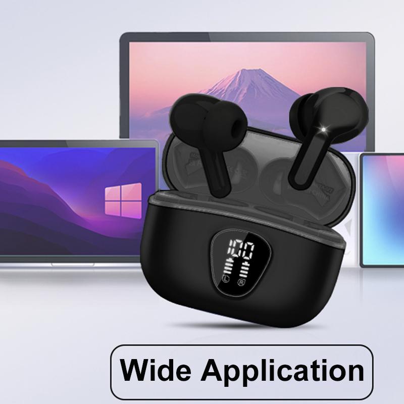 Wireless Ear Buds BT5.4 with LED Display IP7 Earphones HiFi Stereo Earbuds ENC Noise Cancelling Headphones with 48H Play Time